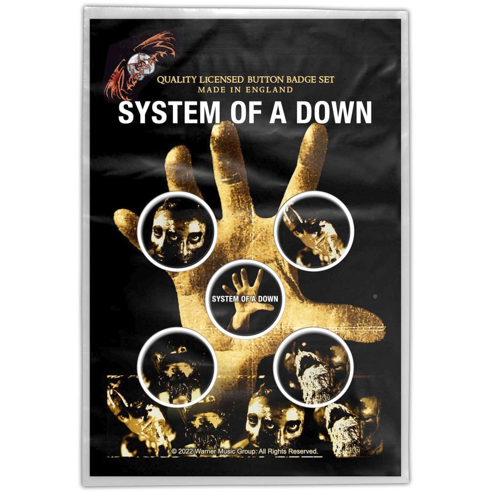 System Of A Down - Hand Bouton broche - Ensemble de 5 - Multicolore